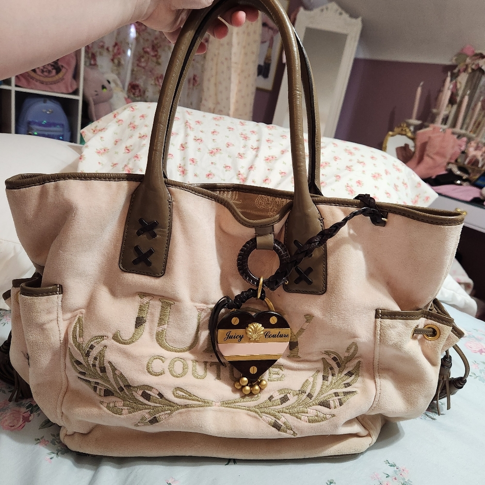 Juicy Couture Pink & Brown y2k Tote